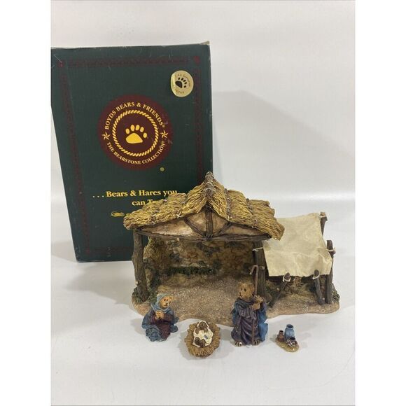 Crèche Nativity Little Star of Bethlehem 4x5x8” Boyd’s Bearstone Mary Jesus READ - Picture 2 of 9